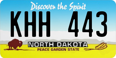 ND license plate KHH443