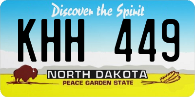 ND license plate KHH449