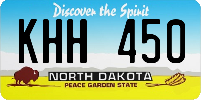 ND license plate KHH450