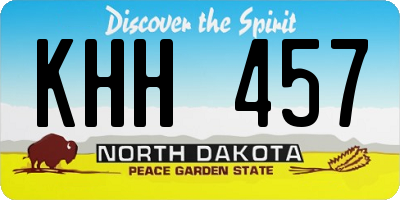 ND license plate KHH457