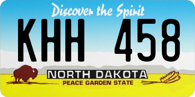 ND license plate KHH458