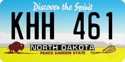 ND license plate KHH461