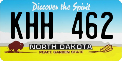 ND license plate KHH462