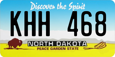 ND license plate KHH468