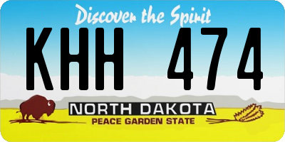 ND license plate KHH474