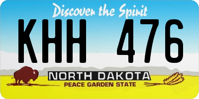 ND license plate KHH476