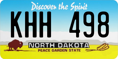 ND license plate KHH498