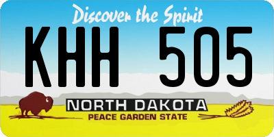 ND license plate KHH505