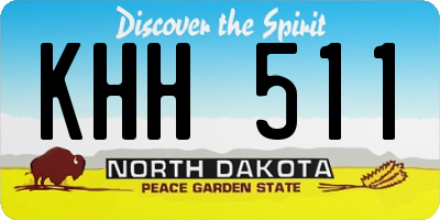 ND license plate KHH511