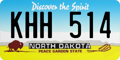 ND license plate KHH514