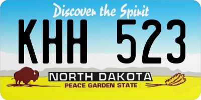 ND license plate KHH523