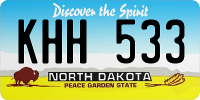 ND license plate KHH533