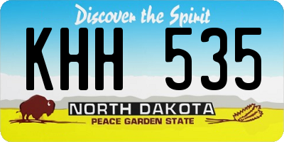 ND license plate KHH535