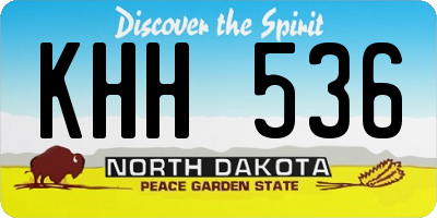 ND license plate KHH536