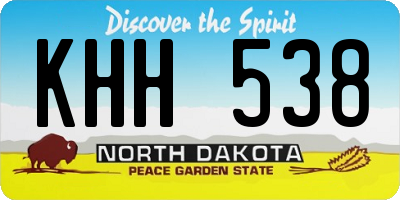 ND license plate KHH538