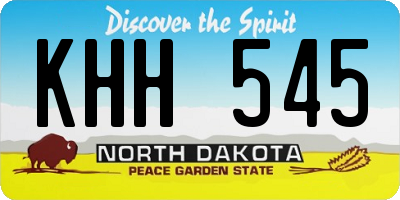 ND license plate KHH545