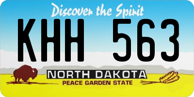 ND license plate KHH563