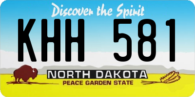 ND license plate KHH581