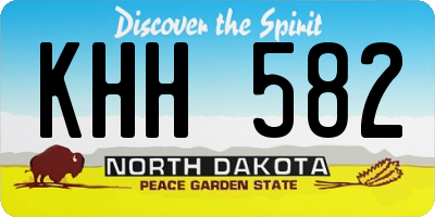 ND license plate KHH582