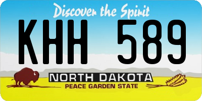 ND license plate KHH589