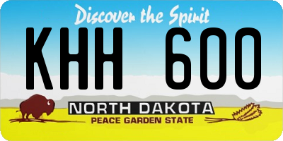 ND license plate KHH600
