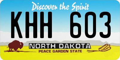 ND license plate KHH603