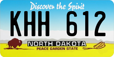 ND license plate KHH612