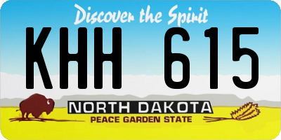 ND license plate KHH615