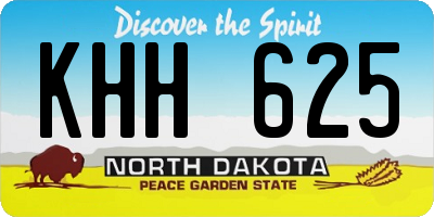 ND license plate KHH625