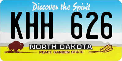ND license plate KHH626