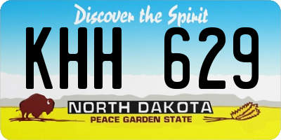 ND license plate KHH629