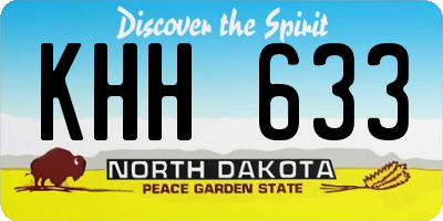 ND license plate KHH633