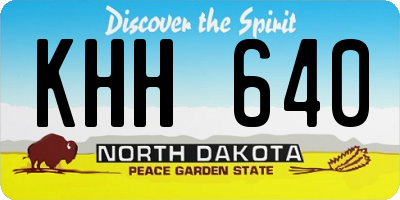 ND license plate KHH640