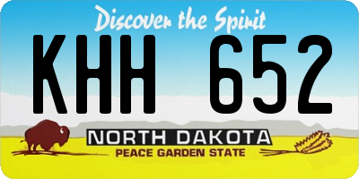 ND license plate KHH652
