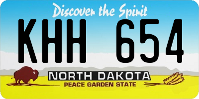 ND license plate KHH654