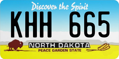 ND license plate KHH665