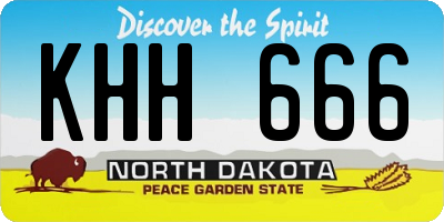 ND license plate KHH666