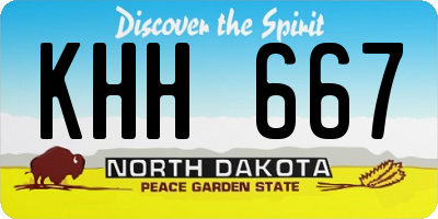 ND license plate KHH667