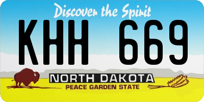 ND license plate KHH669