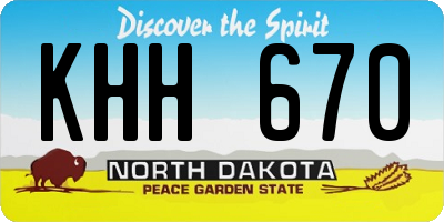 ND license plate KHH670