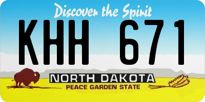 ND license plate KHH671