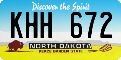 ND license plate KHH672