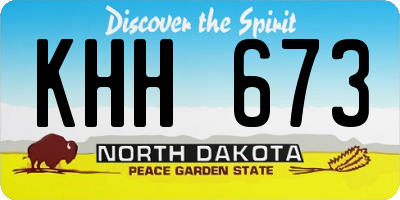 ND license plate KHH673