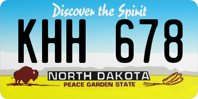 ND license plate KHH678