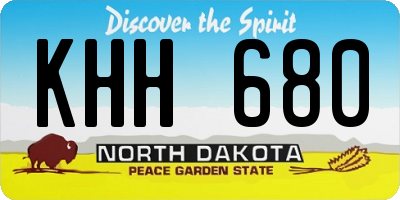 ND license plate KHH680