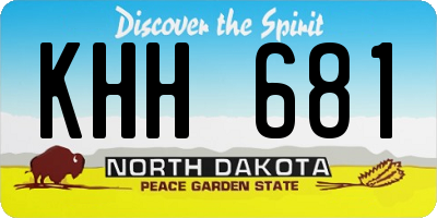 ND license plate KHH681