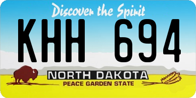 ND license plate KHH694