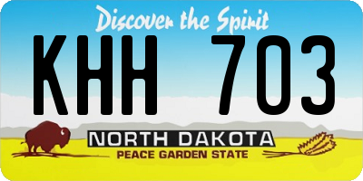 ND license plate KHH703