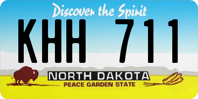 ND license plate KHH711