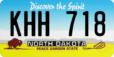 ND license plate KHH718